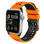 斜紋雙排扣矽膠錶帶，適用於 Apple Watch Series 2 38mm