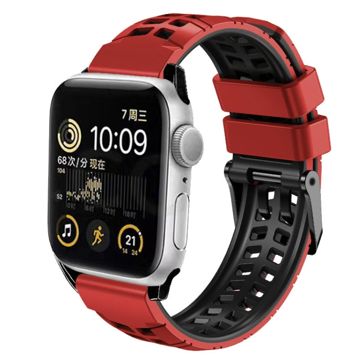 斜紋雙排扣矽膠錶帶，適用於 Apple Watch Series 2 38mm