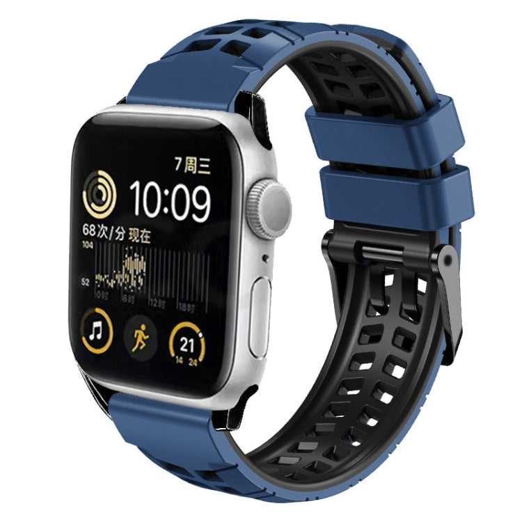 斜紋雙排扣矽膠錶帶，適用於Apple Watch Series 4 40mm、Apple Watch Series 3 38mm、Apple Watch 38mm、Apple Watch Series 3 42mm、Apple Watch Series 2 42mm