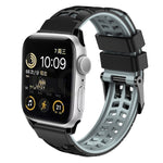 斜紋雙排扣矽膠錶帶，適用於 Apple Watch Series 2 38mm