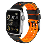 斜紋雙排扣矽膠錶帶，適用於 Apple Watch Series 2 38mm