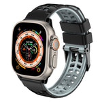 斜紋雙排扣矽膠錶帶，適用於Apple Watch Ultra 49mm、Apple Watch SE 2023 44mm、Apple Watch SE 2023 40mm、Apple Watch Ultra 2 49mm、Apple Watch Series 9 45mm