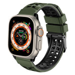斜紋雙排扣矽膠錶帶，適用於Apple Watch Ultra 49mm、Apple Watch SE 2023 44mm、Apple Watch SE 2023 40mm、Apple Watch Ultra 2 49mm、Apple Watch Series 9 45mm