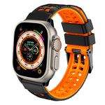 斜紋雙排扣矽膠錶帶，適用於Apple Watch Ultra 49mm、Apple Watch SE 2023 44mm、Apple Watch SE 2023 40mm、Apple Watch Ultra 2 49mm、Apple Watch Series 9 45mm