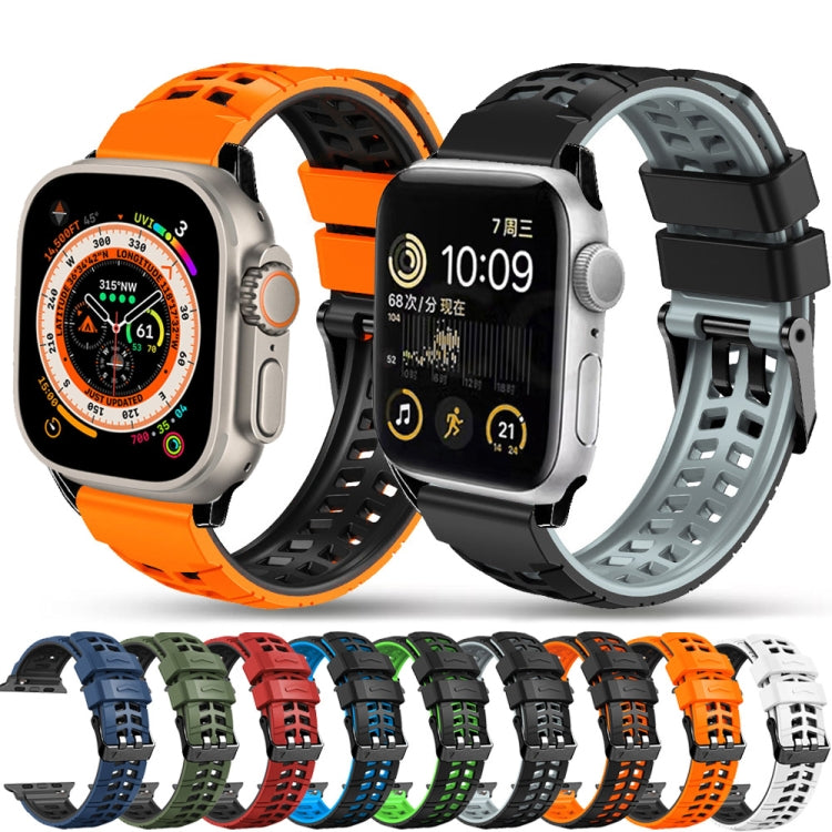 斜紋雙排扣矽膠錶帶，適用於Apple Watch SE 40mm、Apple Watch SE 44mm、Apple Watch Series 7 41mm、Apple Watch Series 7 45mm、Apple Watch Series 6 40mm