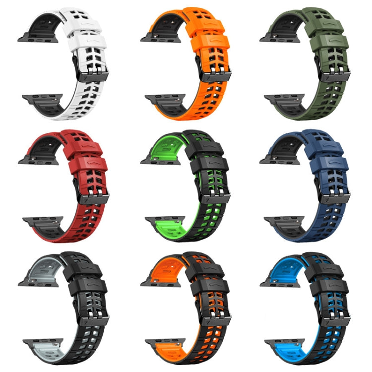 斜紋雙排扣矽膠錶帶，適用於Apple Watch Series 2 38mm