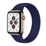 適用於 Apple Watch Series 5 & 4 40mm／3 & 2 & 1 38mm 純色彈性矽膠替換腕帶錶帶，尺寸：S 130mm，S 130mm，M 143mm，L 156mm