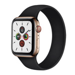 適用於 Apple Watch Series 5 & 4 40mm／3 & 2 & 1 38mm 純色彈性矽膠替換腕帶錶帶，尺寸：S 130mm，S 130mm，M 143mm，L 156mm