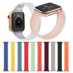 適用於 Apple Watch Series 5 & 4 40mm／3 & 2 & 1 38mm 純色彈性矽膠替換腕帶錶帶，尺寸：S 130mm，S 130mm，M 143mm，L 156mm