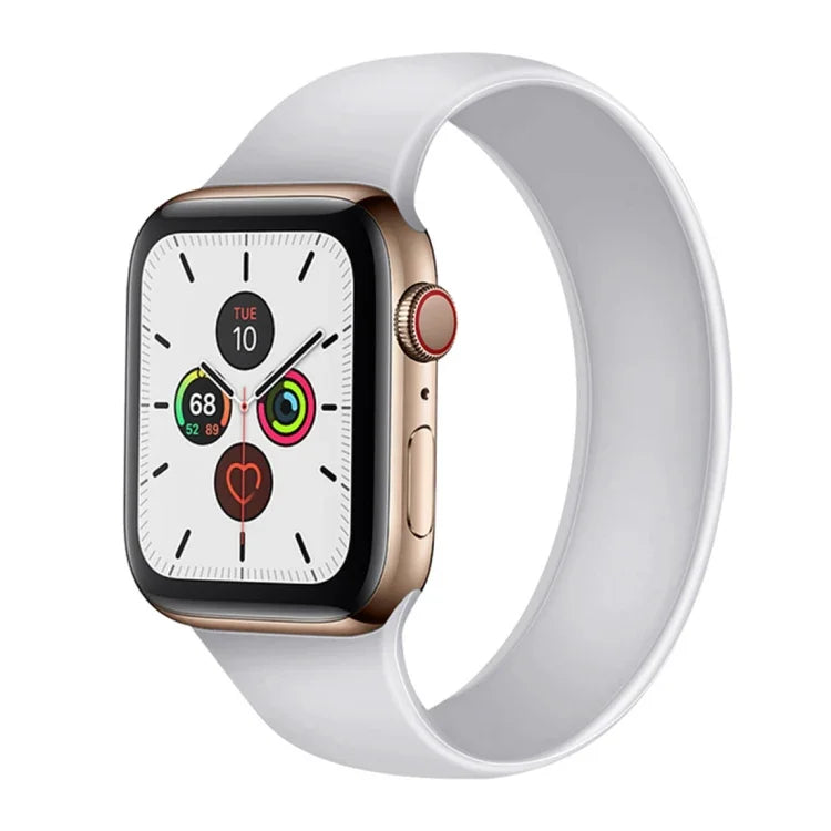 適用於 Apple Watch Series 5 & 4 44mm / 3 & 2 & 1 42mm 純色彈性矽膠替換錶帶，尺寸:S 130mm, S 130mm, 尺寸:M 143mm, M 143mm, 尺寸:L 156mm, L 156mm