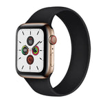 適用於 Apple Watch Series 5 & 4 44mm / 3 & 2 & 1 42mm 純色彈性矽膠替換錶帶，尺寸:S 130mm, S 130mm, 尺寸:M 143mm, M 143mm, 尺寸:L 156mm, L 156mm