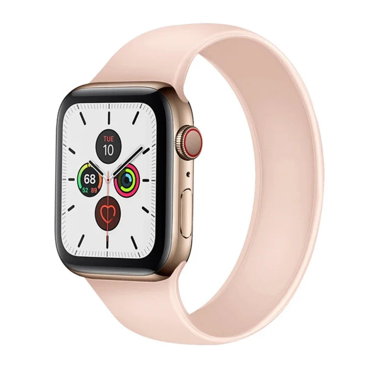 適用於 Apple Watch Series 5 & 4 44mm / 3 & 2 & 1 42mm 純色彈性矽膠替換錶帶，尺寸:S 130mm, S 130mm, 尺寸:M 143mm, M 143mm, 尺寸:L 156mm, L 156mm
