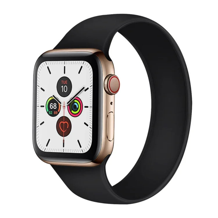 適用於 Apple Watch Series 5 & 4 44mm / 3 & 2 & 1 42mm 純色彈性矽膠替換錶帶，尺寸:S 130mm, S 130mm, 尺寸:M 143mm, M 143mm, 尺寸:L 156mm, L 156mm
