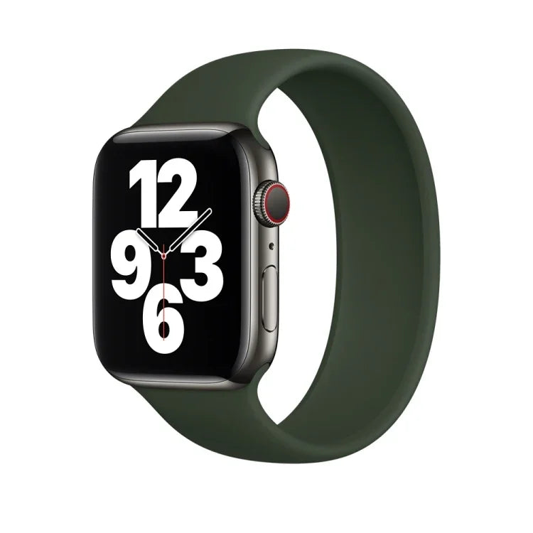 適用於 Apple Watch Series 5 & 4 44mm / 3 & 2 & 1 42mm 純色彈性矽膠替換錶帶，尺寸:S 130mm, S 130mm, 尺寸:M 143mm, M 143mm, 尺寸:L 156mm, L 156mm