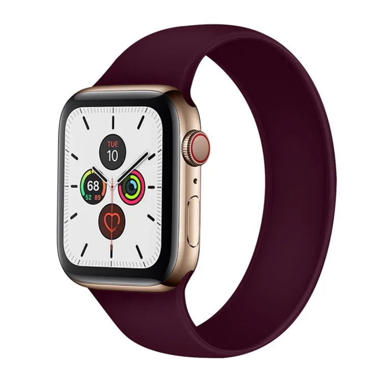 適用於 Apple Watch Series 5 & 4 44mm / 3 & 2 & 1 42mm 純色彈性矽膠替換錶帶，尺寸:S 130mm, S 130mm, 尺寸:M 143mm, M 143mm, 尺寸:L 156mm, L 156mm