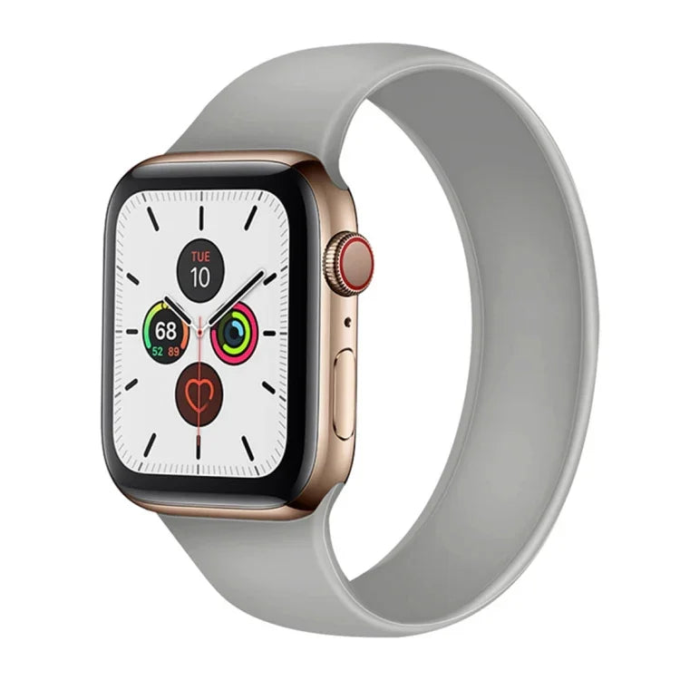 適用於 Apple Watch Series 5 & 4 44mm / 3 & 2 & 1 42mm 純色彈性矽膠替換錶帶，尺寸:S 130mm, S 130mm, 尺寸:M 143mm, M 143mm, 尺寸:L 156mm, L 156mm
