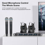XTUGA A140-B 無線麥克風系統 4個身體包 頭戴式領夾麥克風，A140-B
