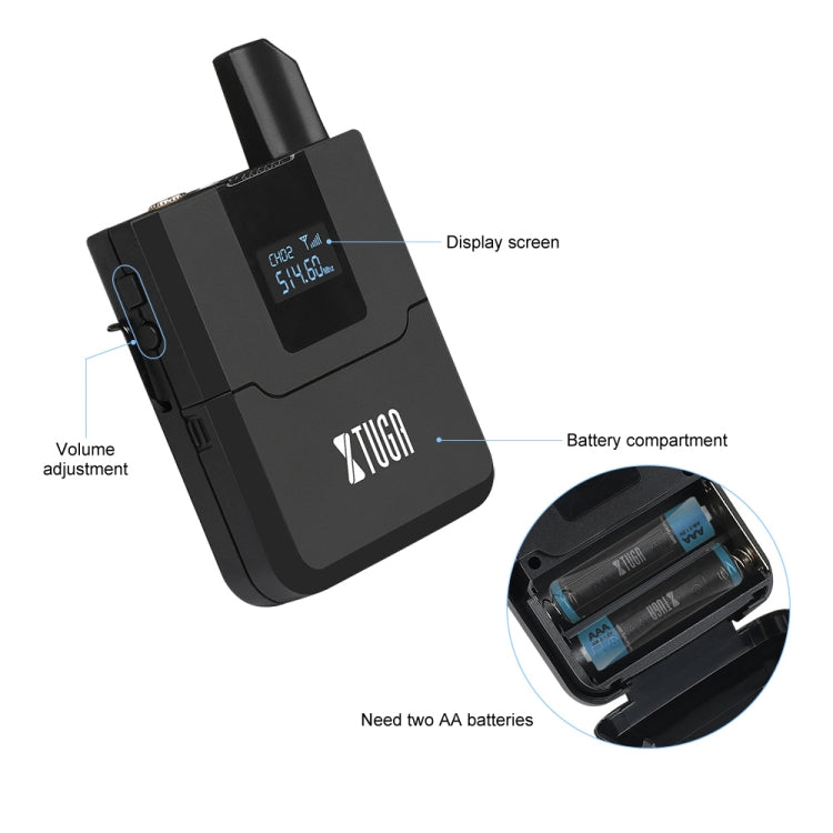 XTUGA A140-B 無線麥克風系統 4個身體包 頭戴式領夾麥克風，A140-B