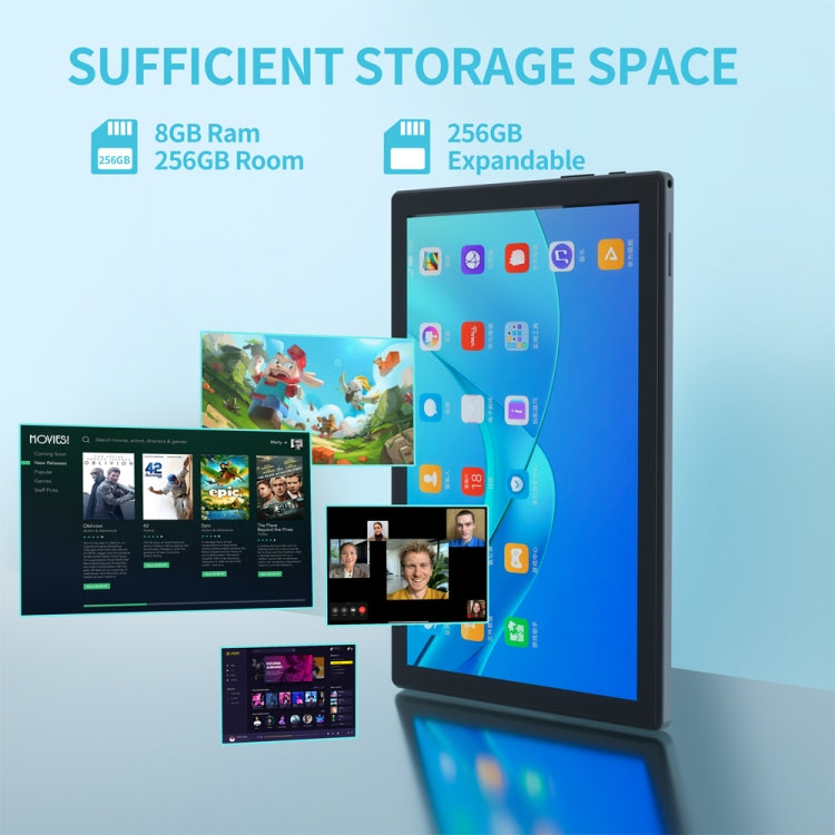 BDF P70 4G LTE 平板電腦 10.1 吋，Android 12 MTK6762 八核心，支援雙 SIM，歐規插頭，8GB+256GB