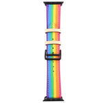 Rainbow Leather Watchband, For Apple Watch Series 7 41mm / 6 & SE & 5 & 4 40mm / 3 & 2 & 1 38mm, For Apple Watch Series 7 45mm / 6 & SE & 5 & 4 44mm / 3 & 2 & 1 42mm