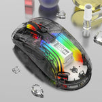 XUNFOX XYH20RGB 2.4G + 藍牙 + 有線透明 2400DPI RGB 燈光遊戲滑鼠，2.4G + 藍牙 + 有線