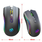 HXSJ T69 4800DPI RGB 2.4GHz 無線滑鼠，T69