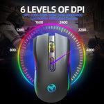 HXSJ T69 4800DPI RGB 2.4GHz 無線滑鼠，T69