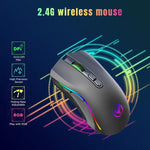 HXSJ T69 4800DPI RGB 2.4GHz 無線滑鼠，T69