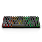 HXSJ V200 有線 RGB 背光機械鍵盤 68鍵鍵帽，線長：1.7米，V200 黑色，V200 白色