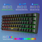 HXSJ V200 有線 RGB 背光機械鍵盤 68鍵鍵帽，線長：1.7米，V200 黑色，V200 白色