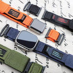 AW尼龍雙段式錶帶，適用於Apple Watch Series 10 46mm、Apple Watch Series 10 42mm、Apple Watch SE 2023 44mm、Apple Watch SE 2023 40mm、Apple Watch Ultra 2 49mm、Apple Watch Series 9 45mm、Apple Watch Series 9 41mm