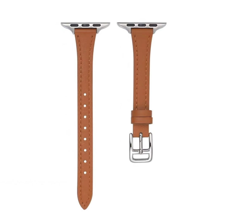 T型纖薄真皮錶帶，適用於Apple Watch Series 9 41mm、Apple Watch Ultra 49mm、Apple Watch Series 8 41mm、Apple Watch Series 8 45mm、Apple Watch SE 2022 40mm、Apple Watch SE 2022 44mm