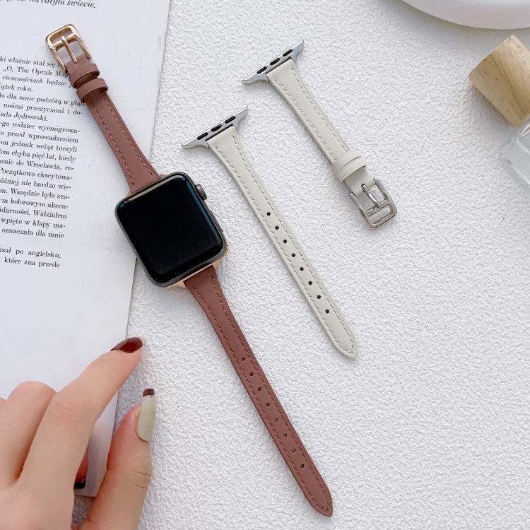 T型纖薄真皮錶帶，適用於Apple Watch Series 5 44mm、Apple Watch Series 5 40mm、Apple Watch Series 4 44mm、Apple Watch Series 4 40mm、Apple Watch Series 3 38mm、Apple Watch Series 3 42mm