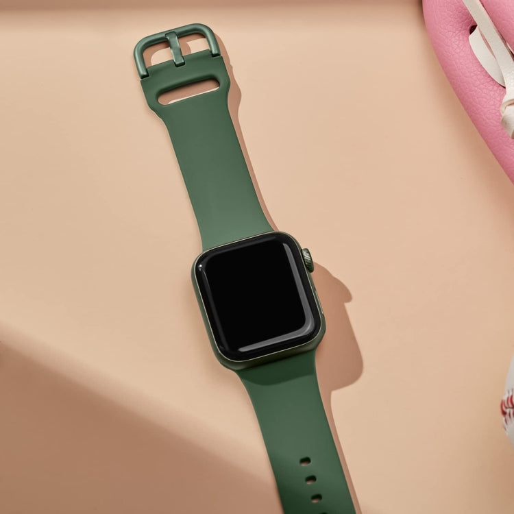 Pin Buckle Silicone Watch Band, For Apple Watch Series 7 45mm