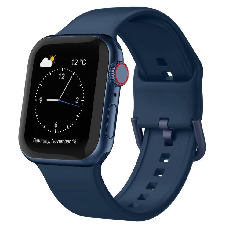 Pin Buckle Silicone Watch Band, For Apple Watch Series 7 45mm