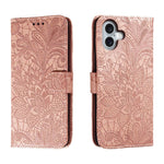 蕾絲花紋壓紋翻蓋皮革手機殼，適用於 iPhone 17e / 16e、iPhone 17 Pro Max、iPhone 17 Pro、iPhone 17、iPhone Air、iPhone 16 Pro Max、iPhone 16 Pro、iPhone 16 Plus