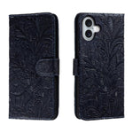 蕾絲花紋壓紋翻蓋皮革手機殼，適用於 iPhone 17e / 16e、iPhone 17 Pro Max、iPhone 17 Pro、iPhone 17、iPhone Air、iPhone 16 Pro Max、iPhone 16 Pro、iPhone 16 Plus