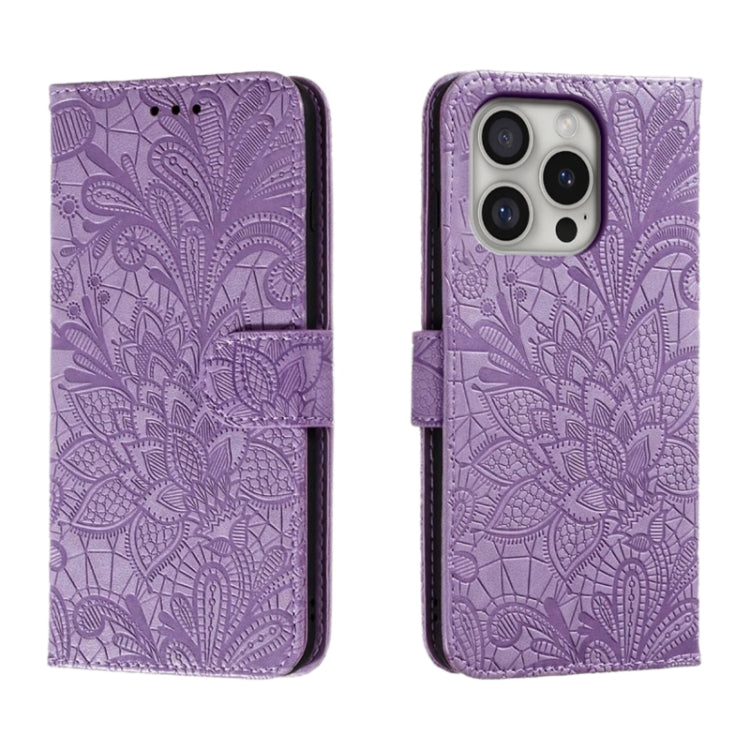 蕾絲花紋壓紋翻蓋皮革手機殼，適用於 iPhone 17e / 16e、iPhone 17 Pro Max、iPhone 17 Pro、iPhone 17、iPhone Air、iPhone 16 Pro Max、iPhone 16 Pro、iPhone 16 Plus
