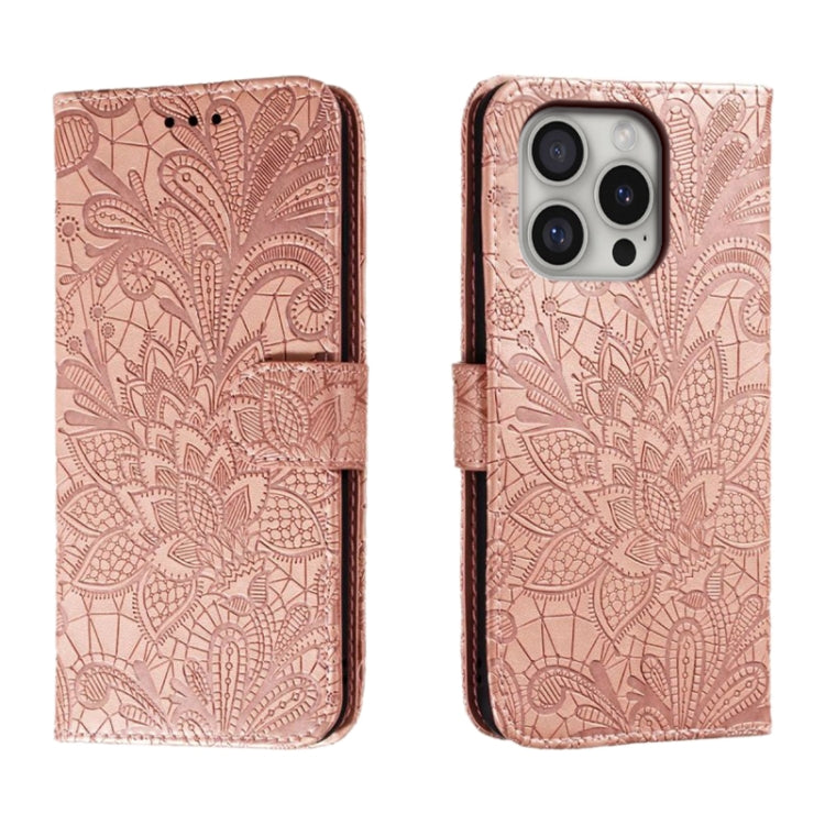 蕾絲花紋壓紋翻蓋皮革手機殼，適用於 iPhone 17e / 16e、iPhone 17 Pro Max、iPhone 17 Pro、iPhone 17、iPhone Air、iPhone 16 Pro Max、iPhone 16 Pro、iPhone 16 Plus