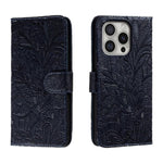 蕾絲花紋壓紋翻蓋皮革手機殼，適用於 iPhone 17e / 16e、iPhone 17 Pro Max、iPhone 17 Pro、iPhone 17、iPhone Air、iPhone 16 Pro Max、iPhone 16 Pro、iPhone 16 Plus