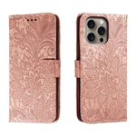 蕾絲花紋壓紋翻蓋皮革手機殼，適用於 iPhone 17e / 16e、iPhone 17 Pro Max、iPhone 17 Pro、iPhone 17、iPhone Air、iPhone 16 Pro Max、iPhone 16 Pro、iPhone 16 Plus
