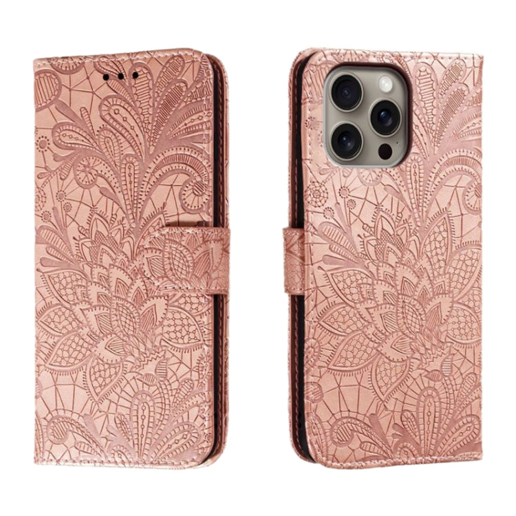 蕾絲花紋壓紋翻蓋皮革手機殼，適用於 iPhone 17e / 16e、iPhone 17 Pro Max、iPhone 17 Pro、iPhone 17、iPhone Air、iPhone 16 Pro Max、iPhone 16 Pro、iPhone 16 Plus