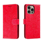 蕾絲花紋壓紋翻蓋皮革手機殼，適用於 iPhone 17e / 16e、iPhone 17 Pro Max、iPhone 17 Pro、iPhone 17、iPhone Air、iPhone 16 Pro Max、iPhone 16 Pro、iPhone 16 Plus