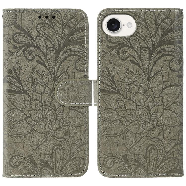 蕾絲花紋壓紋翻蓋皮革手機殼，適用於 iPhone 17e / 16e、iPhone 17 Pro Max、iPhone 17 Pro、iPhone 17、iPhone Air、iPhone 16 Pro Max、iPhone 16 Pro、iPhone 16 Plus