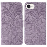蕾絲花紋壓紋翻蓋皮革手機殼，適用於 iPhone 17e / 16e、iPhone 17 Pro Max、iPhone 17 Pro、iPhone 17、iPhone Air、iPhone 16 Pro Max、iPhone 16 Pro、iPhone 16 Plus