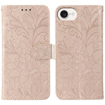 蕾絲花紋壓紋翻蓋皮革手機殼，適用於 iPhone 17e / 16e、iPhone 17 Pro Max、iPhone 17 Pro、iPhone 17、iPhone Air、iPhone 16 Pro Max、iPhone 16 Pro、iPhone 16 Plus