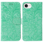 蕾絲花紋壓紋翻蓋皮革手機殼，適用於 iPhone 17e / 16e、iPhone 17 Pro Max、iPhone 17 Pro、iPhone 17、iPhone Air、iPhone 16 Pro Max、iPhone 16 Pro、iPhone 16 Plus