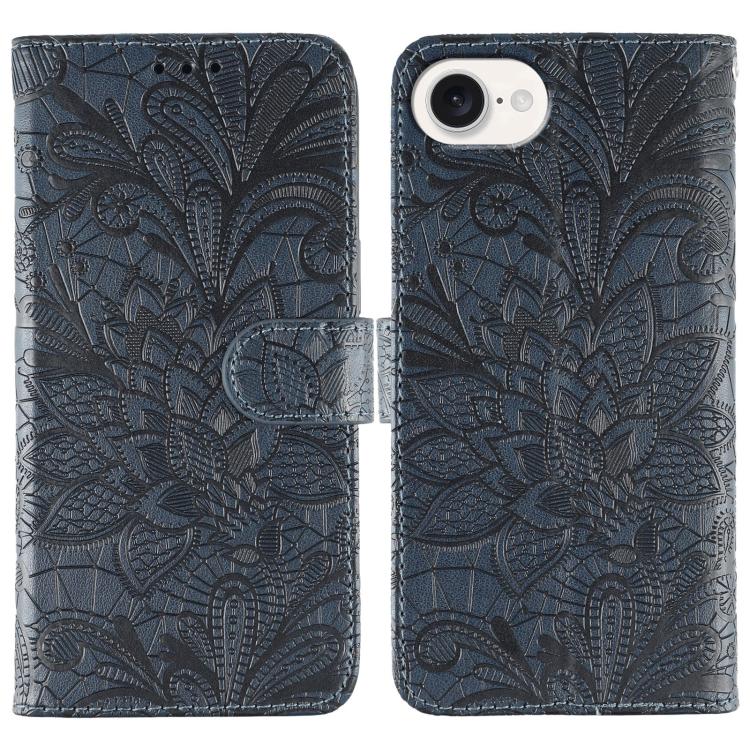 蕾絲花紋壓紋翻蓋皮革手機殼，適用於 iPhone 17e / 16e、iPhone 17 Pro Max、iPhone 17 Pro、iPhone 17、iPhone Air、iPhone 16 Pro Max、iPhone 16 Pro、iPhone 16 Plus