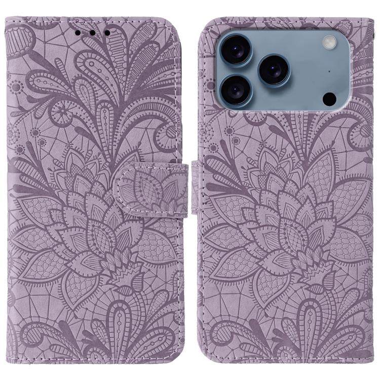 蕾絲花紋壓紋翻蓋皮革手機殼，適用於 iPhone 17e / 16e、iPhone 17 Pro Max、iPhone 17 Pro、iPhone 17、iPhone Air、iPhone 16 Pro Max、iPhone 16 Pro、iPhone 16 Plus
