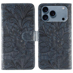 蕾絲花紋壓紋翻蓋皮革手機殼，適用於 iPhone 17e / 16e、iPhone 17 Pro Max、iPhone 17 Pro、iPhone 17、iPhone Air、iPhone 16 Pro Max、iPhone 16 Pro、iPhone 16 Plus